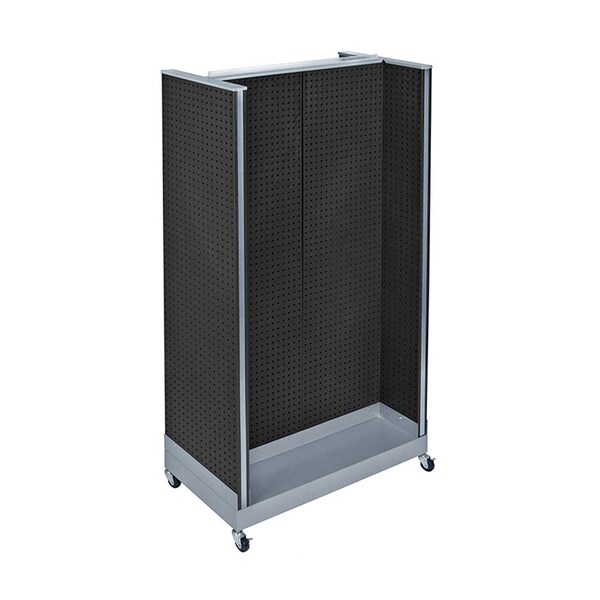 H-Unit Pegboard Floor Display on Wheeled Base